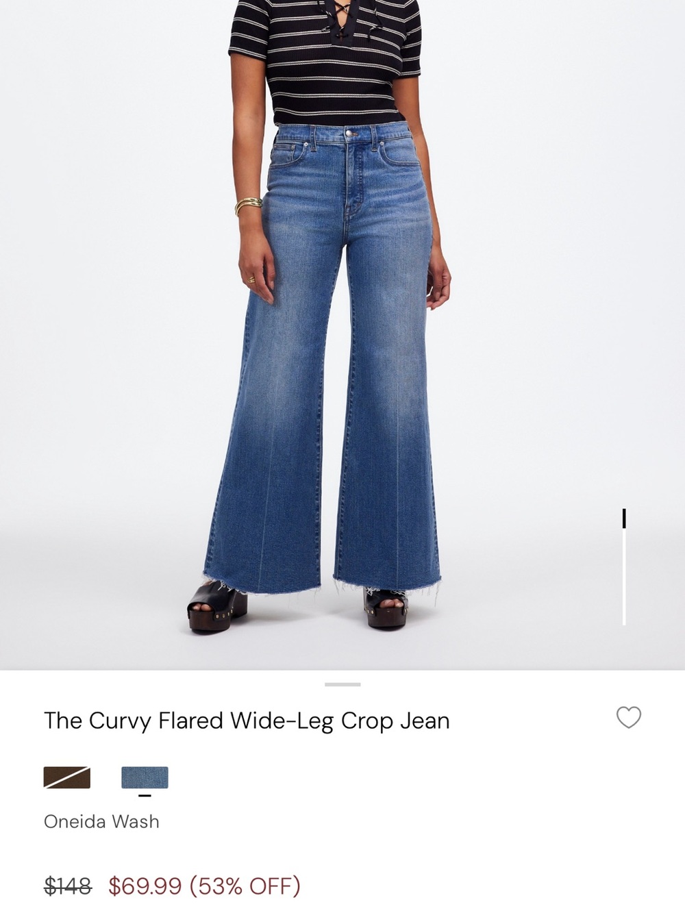 Madewell Curvy Flare Wide-Leg Jeans in Oneida Blue